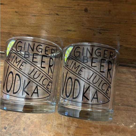 Mud Pie ginger beer rock glasses set of 2 - Picture 4 of 6